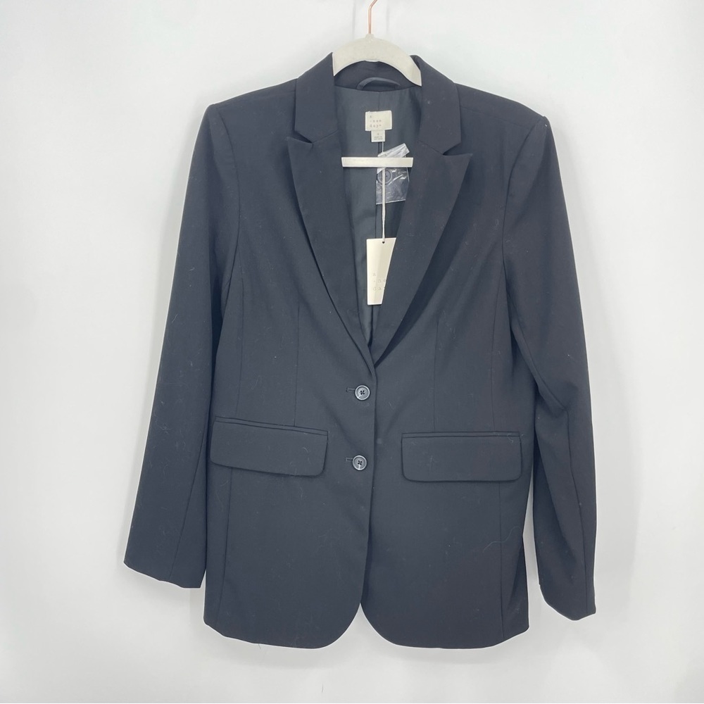NWT A New Day Womens Black Blazer Sz S Lined 2 Button‎ Front Relaxed Fit